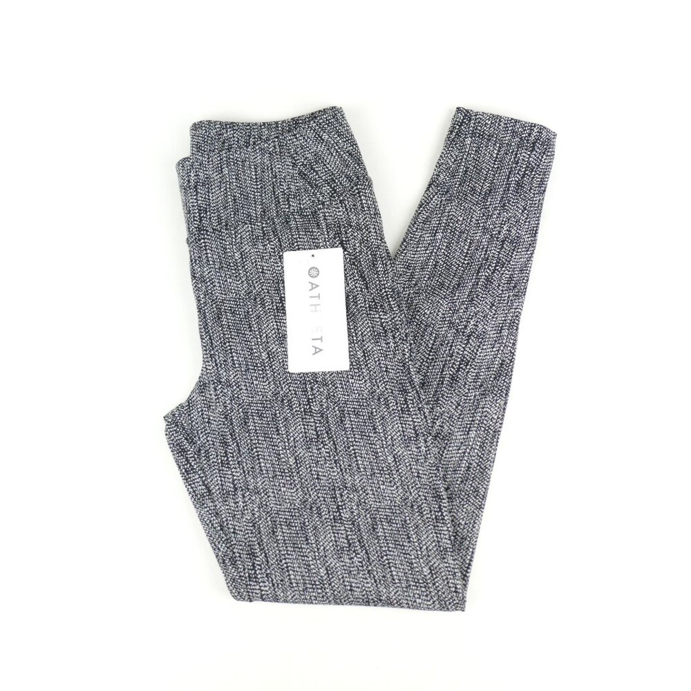 Athleta Black White Textured Delancy Skyline Tights NWT - Size S